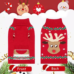 HUMLANJ Christmas dog sweater warm fabric closeup emphasizes breathable comfort