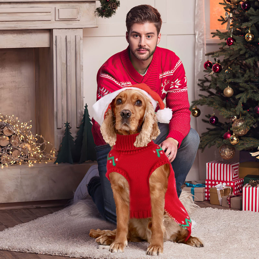 HUMLANJ Christmas dog turtleneck knit-texture features soft, breathable acrylic fabric.