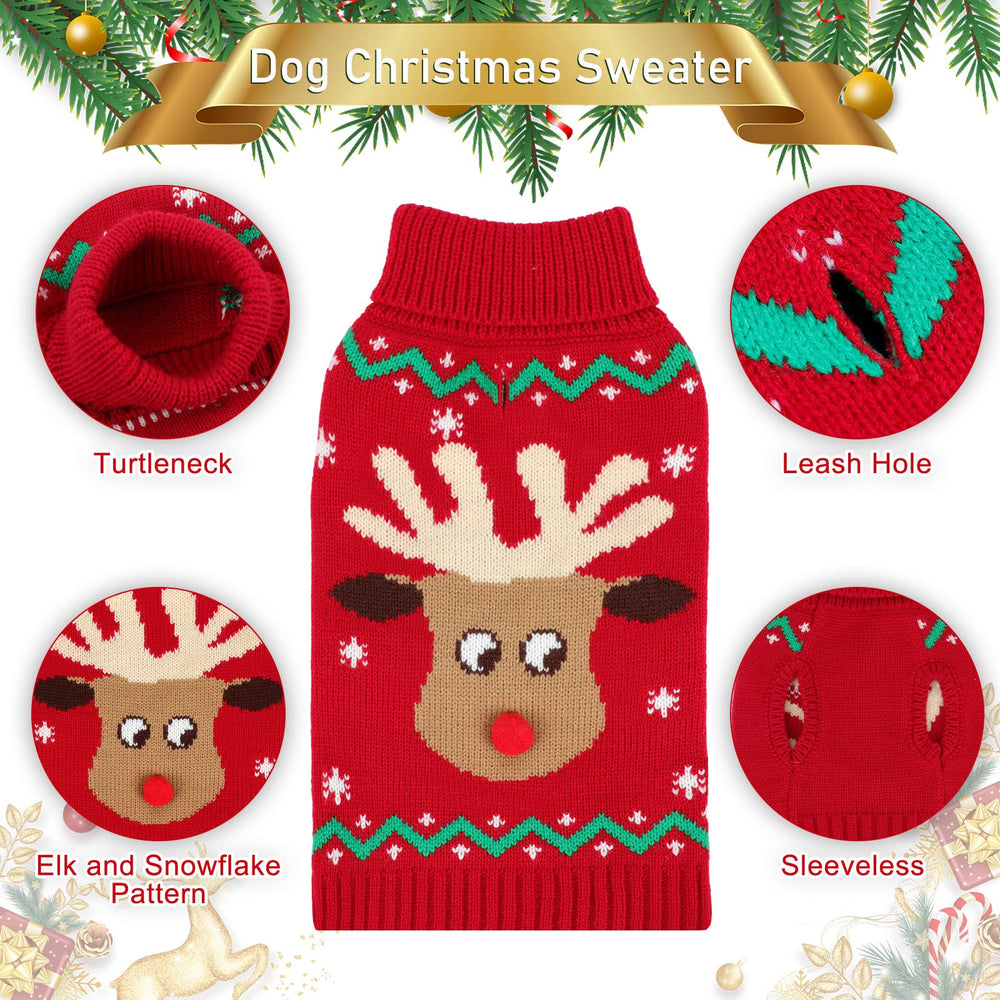 HUMLANJ Christmas dog turtleneck snowflake-pattern adds holiday style with cozy warmth.