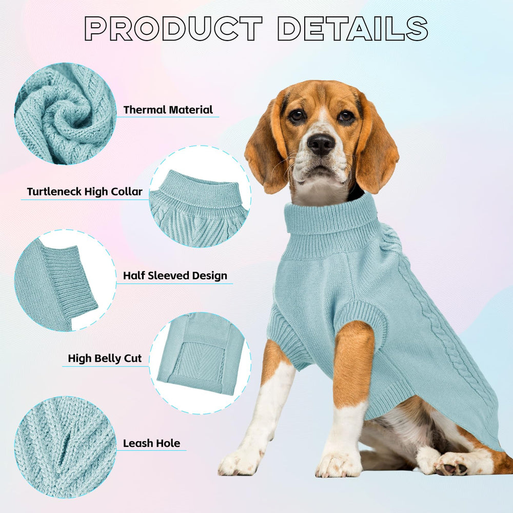 HUMLANJ dog sweater belly cut design for easy potty breaks during walks.