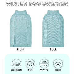 HUMLANJ large dog sweater back with leash hole shows easy walking access.