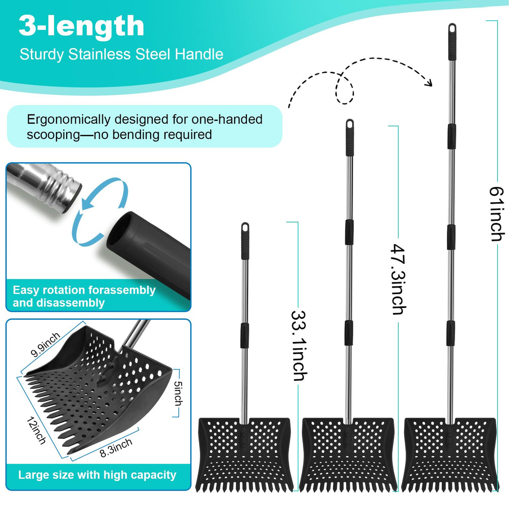 HUMUMU adjustable-handle 20-61 inches enables ergonomic cleaning.