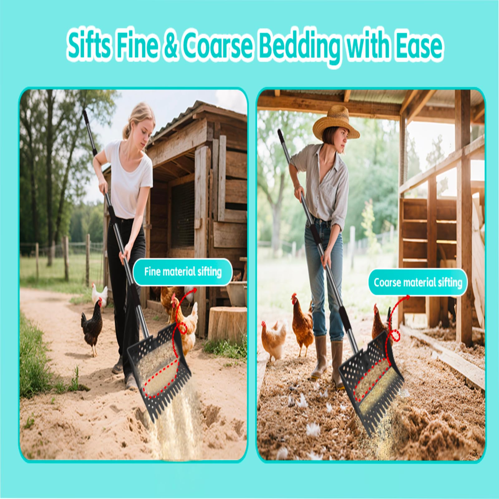HUMUMU coop-cleaning-in-action illustrates one-tool versatility for small farms.