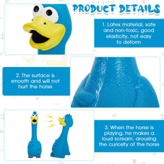 Hungdao blue chicken toy squeak-action image showcases engaging sound during playtime