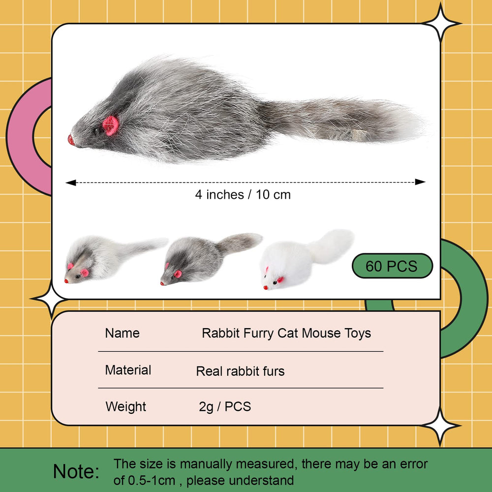 Hungdao furry mice colors white, black, gray for multi-cat play