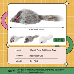 Hungdao furry mice colors white, black, gray for multi-cat play
