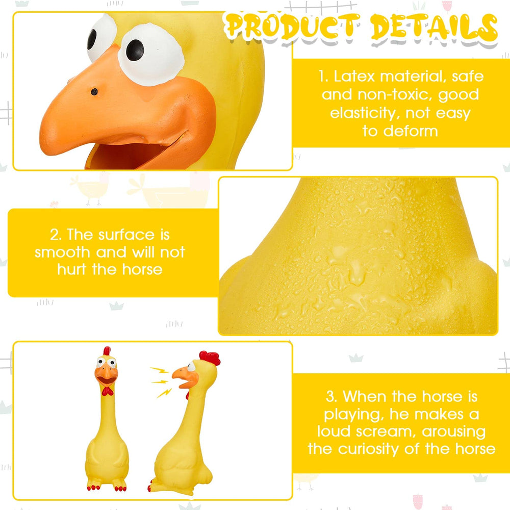 Hungdao horse toy chicken yellow in-action captures noise-driven engagement during training.