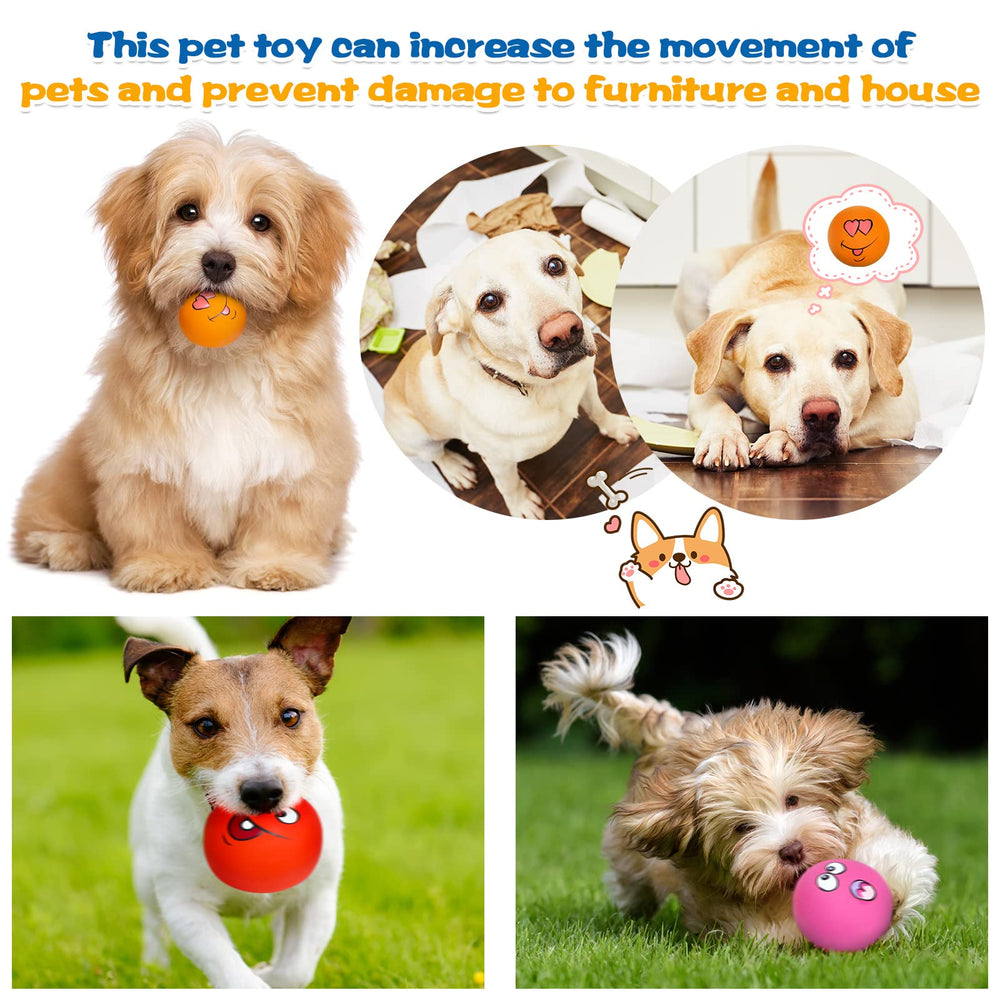 Hungdao squeaky dog ball with laughing face adds fun during training.