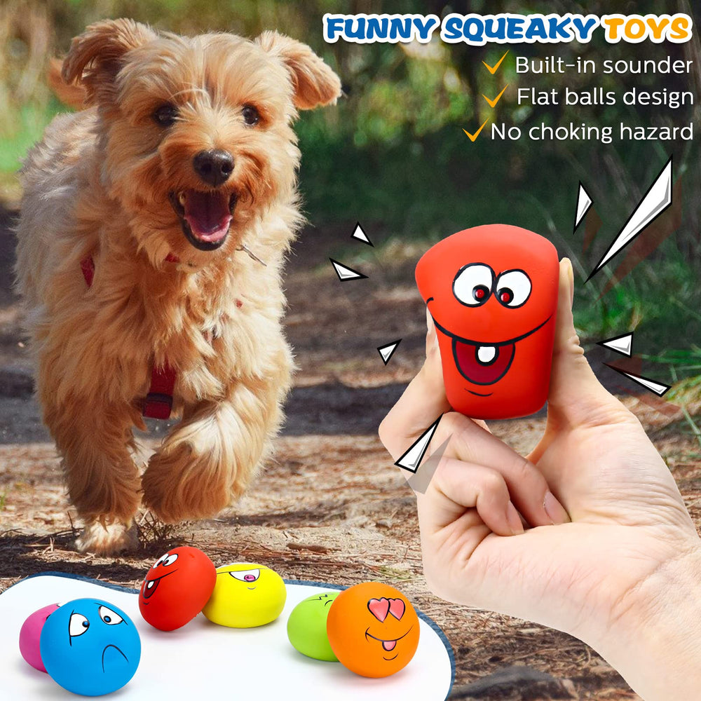 Hungdao squeaky dog ball with surprised face boosts curiosity and playtime.