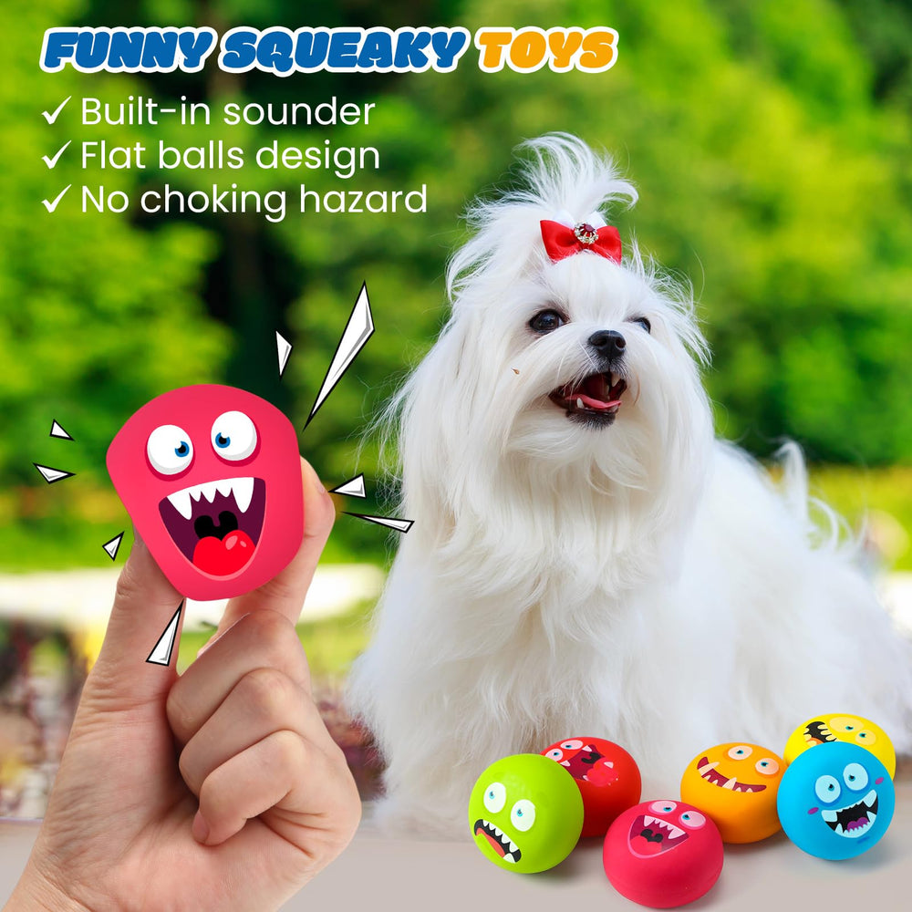 Hungdao squeaky dog toy ball with horror face engages dogs during solo playtime