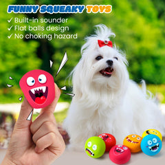 Hungdao squeaky dog toy ball with horror face engages dogs during solo playtime