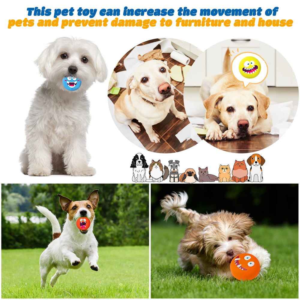 Hungdao squeaky dog toy ball with surprise face aids focus and energy venting