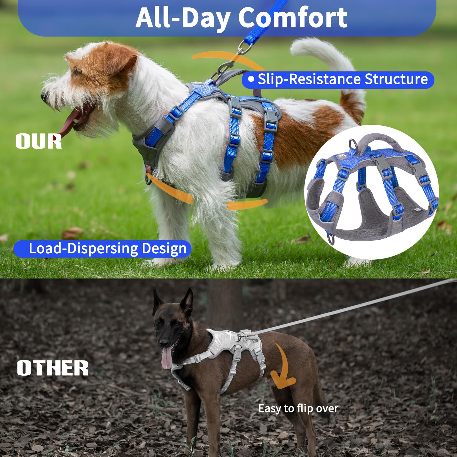 Huntboo breathable air mesh keeps dogs cool on long walks