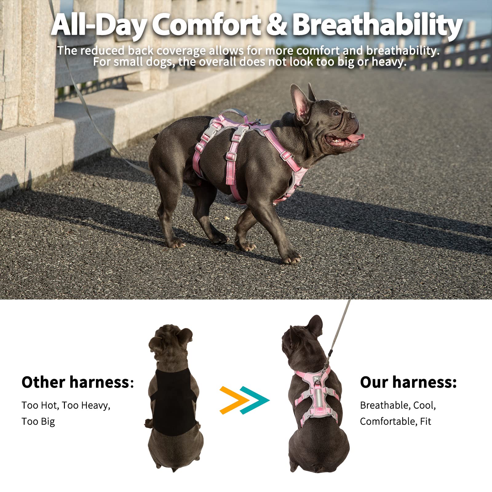 Huntboo Escape Proof Harness breathable-air-mesh ensures all-day comfort.
