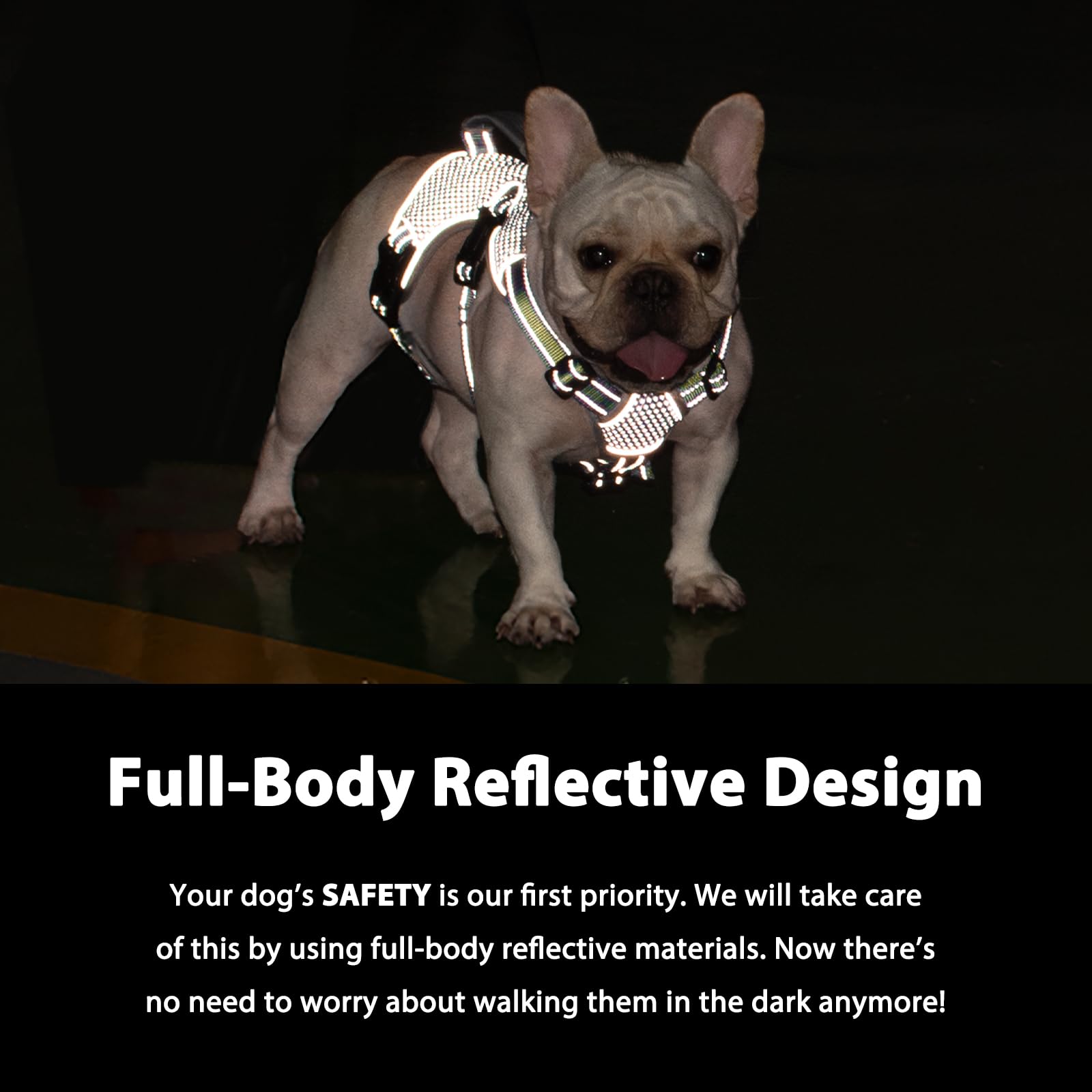 Huntboo escape-proof harness reflective strip for night visibility