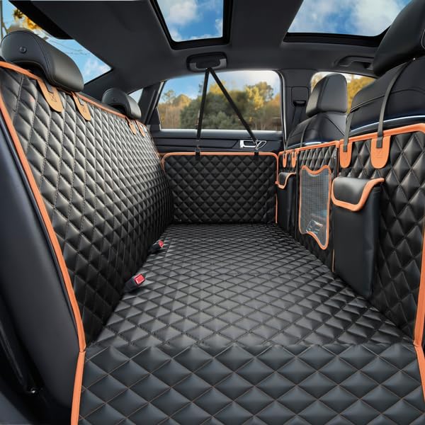 HUOHUOCN back seat extender shows expanded space for comfortable pet travel