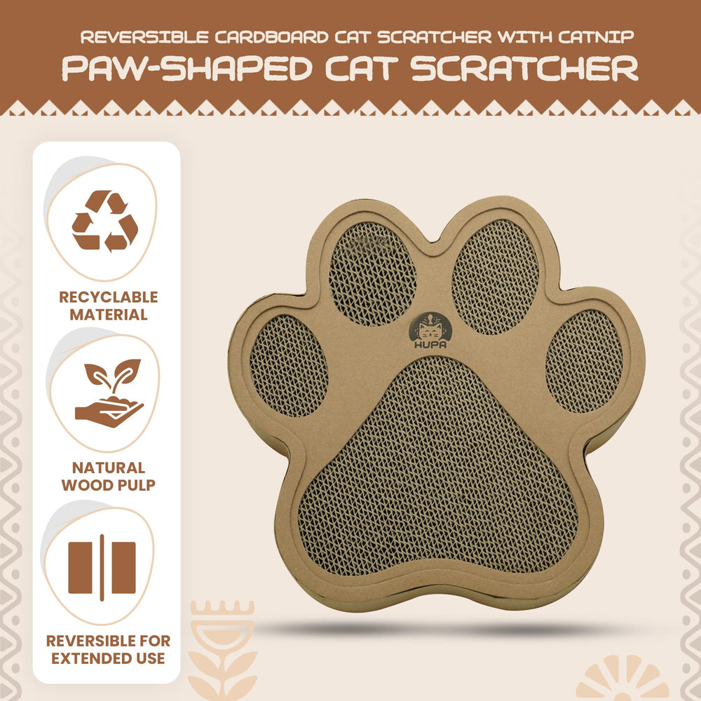 HUPA scratch-enhancing-design attracts cats with inviting texture for healthy scratching and active play.