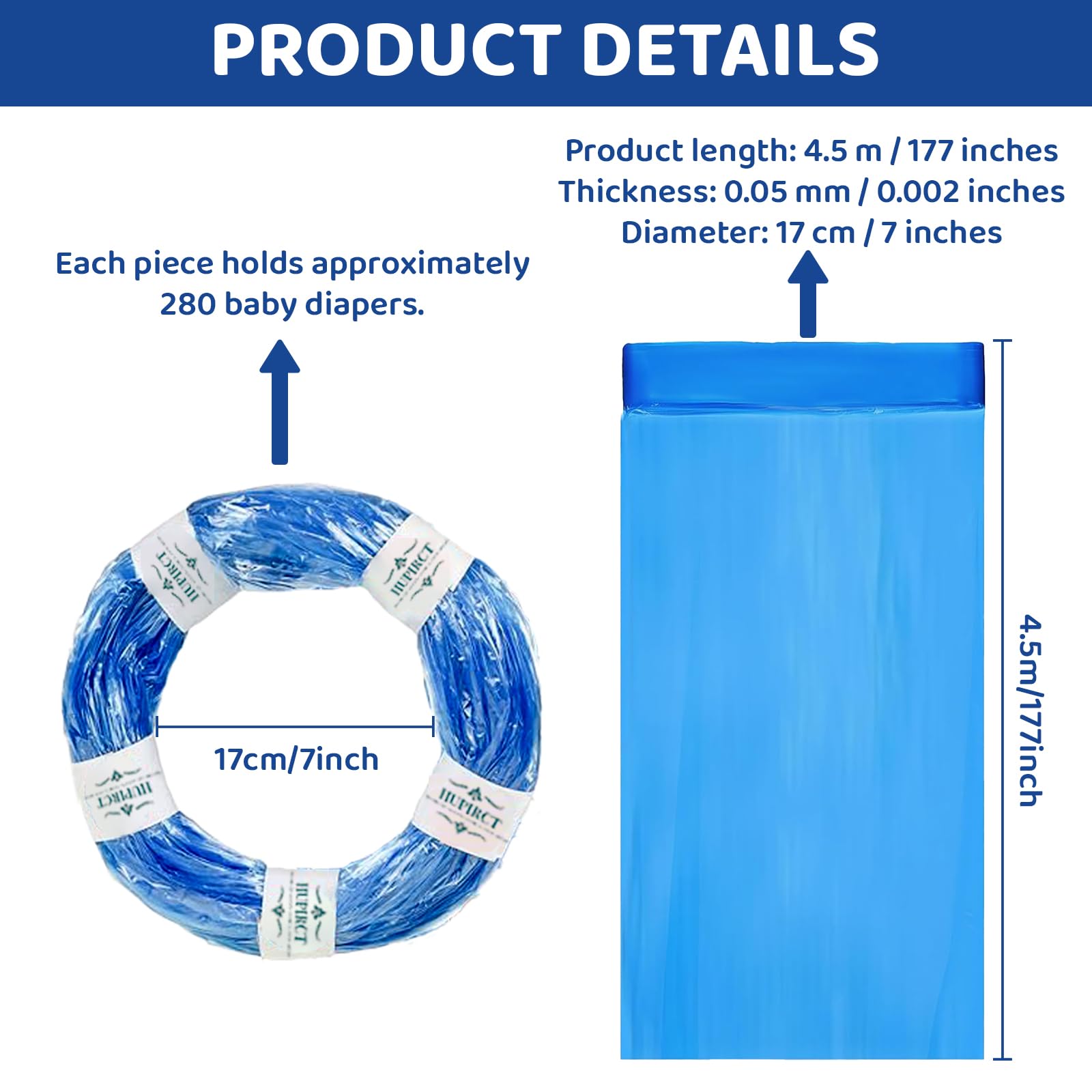 HUPIRCT diaper refill bags compatible with common pails for mess-free changes.
