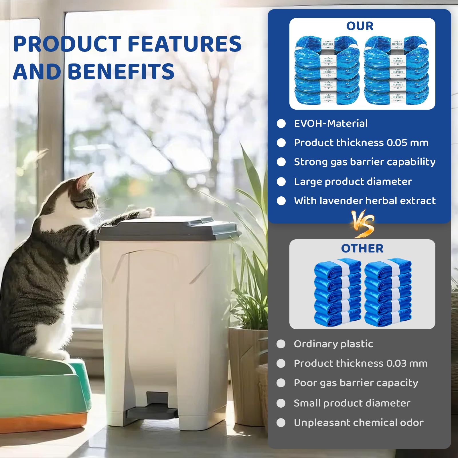 HUPIRCT odor-elimination performance visual highlights deodorization potential.