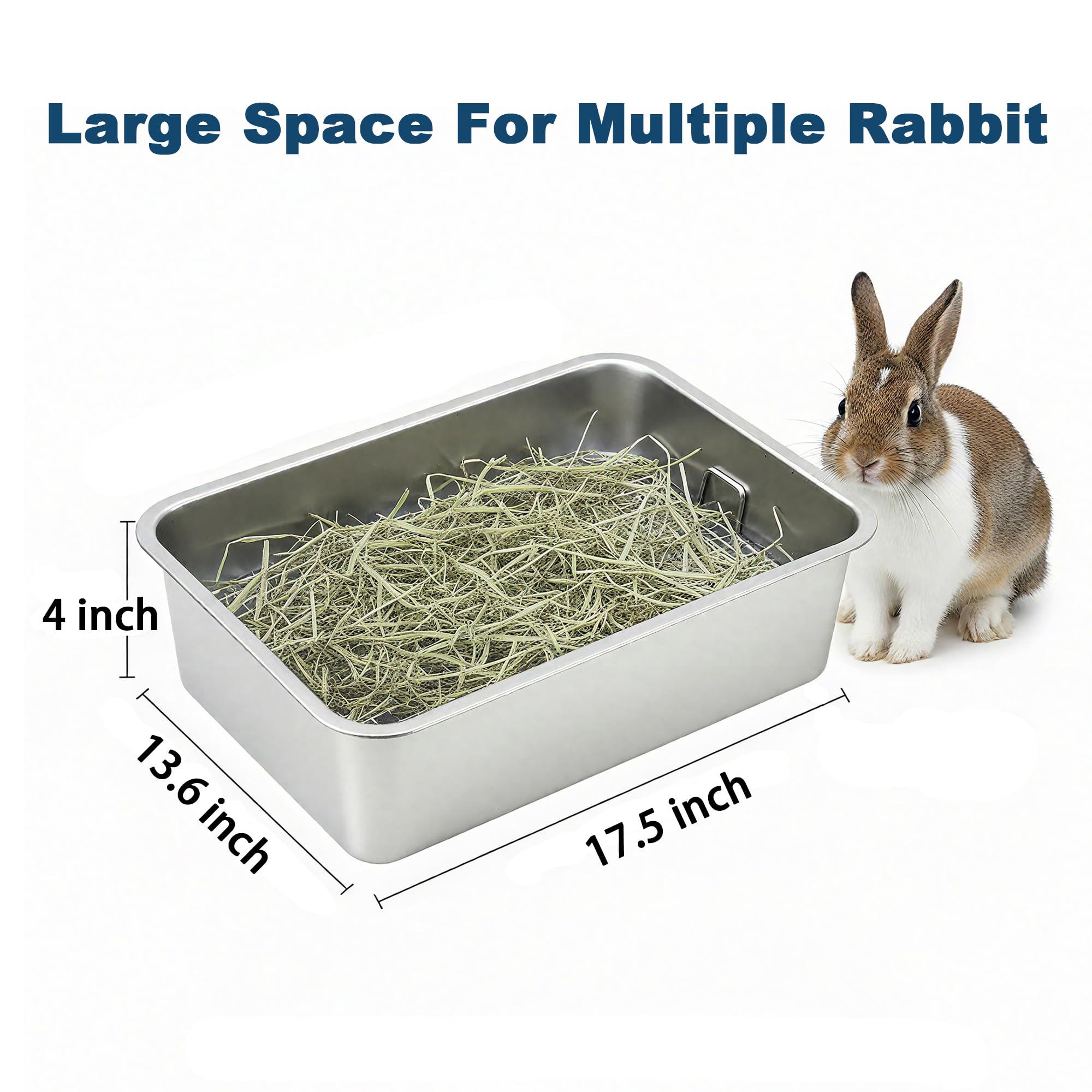 Huqizoo durable-rustproof tray shows stable, spacious potty area for rabbits.