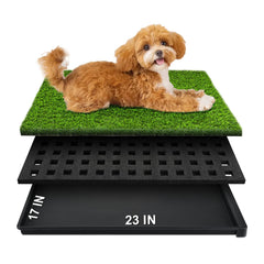hurentek dog grass pad top view shows realistic turf for gentle potty training.