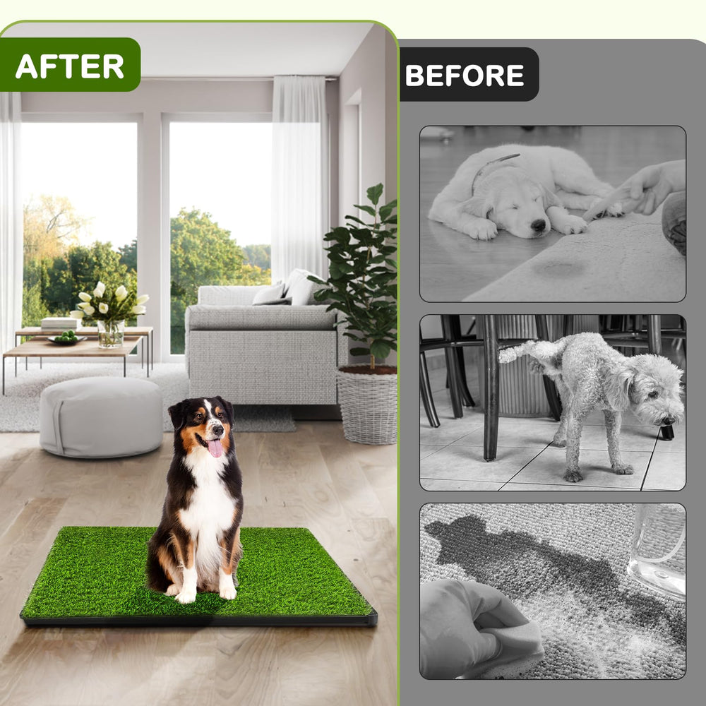 HURENTEK dog potty grass closeup highlights lush faux turf for comfort.