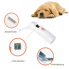 Hurinan rectal thermometer ergonomic design helps secure grip during vet examinations.