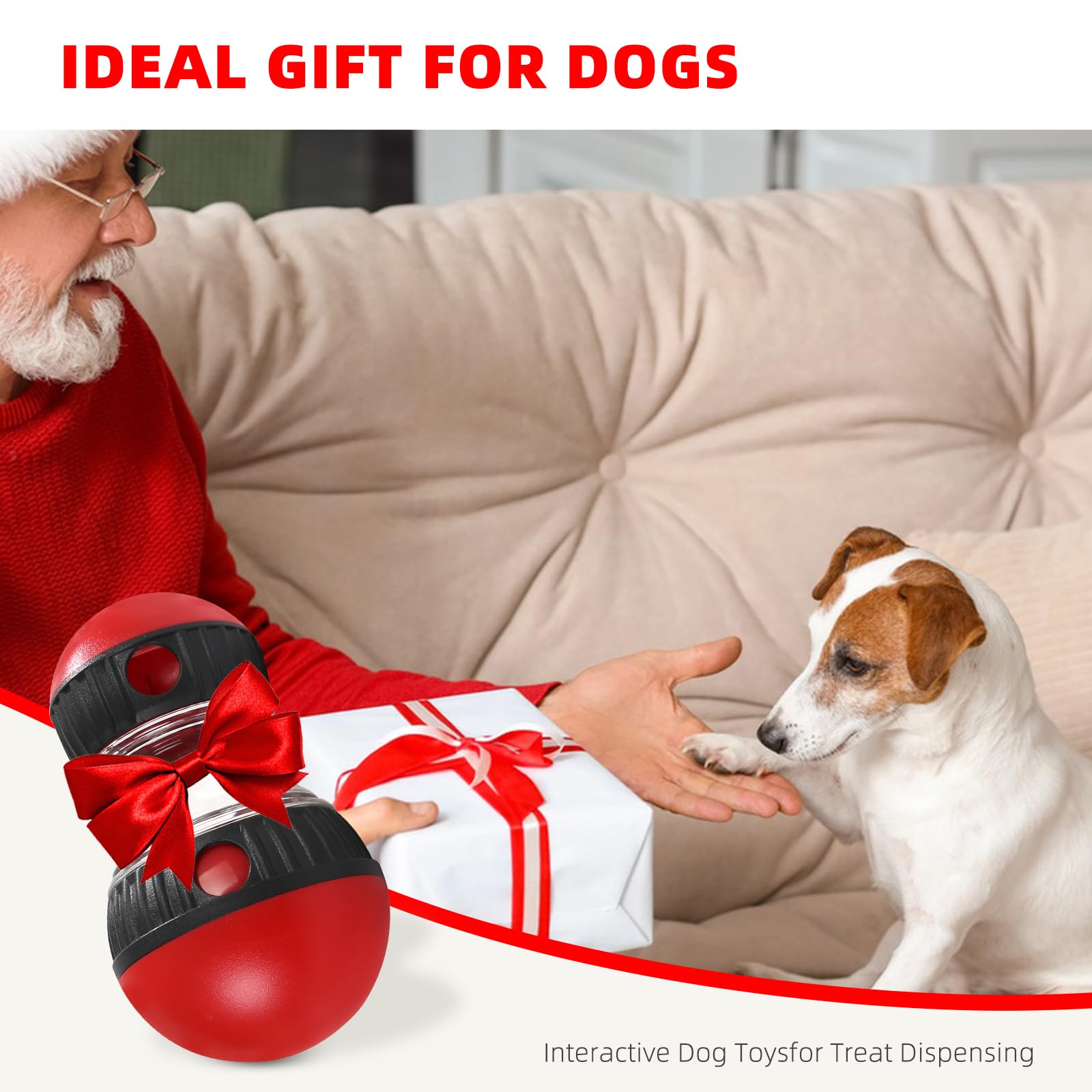 Hurray treat-dispensing-ball boredom-relief in action with energetic dog