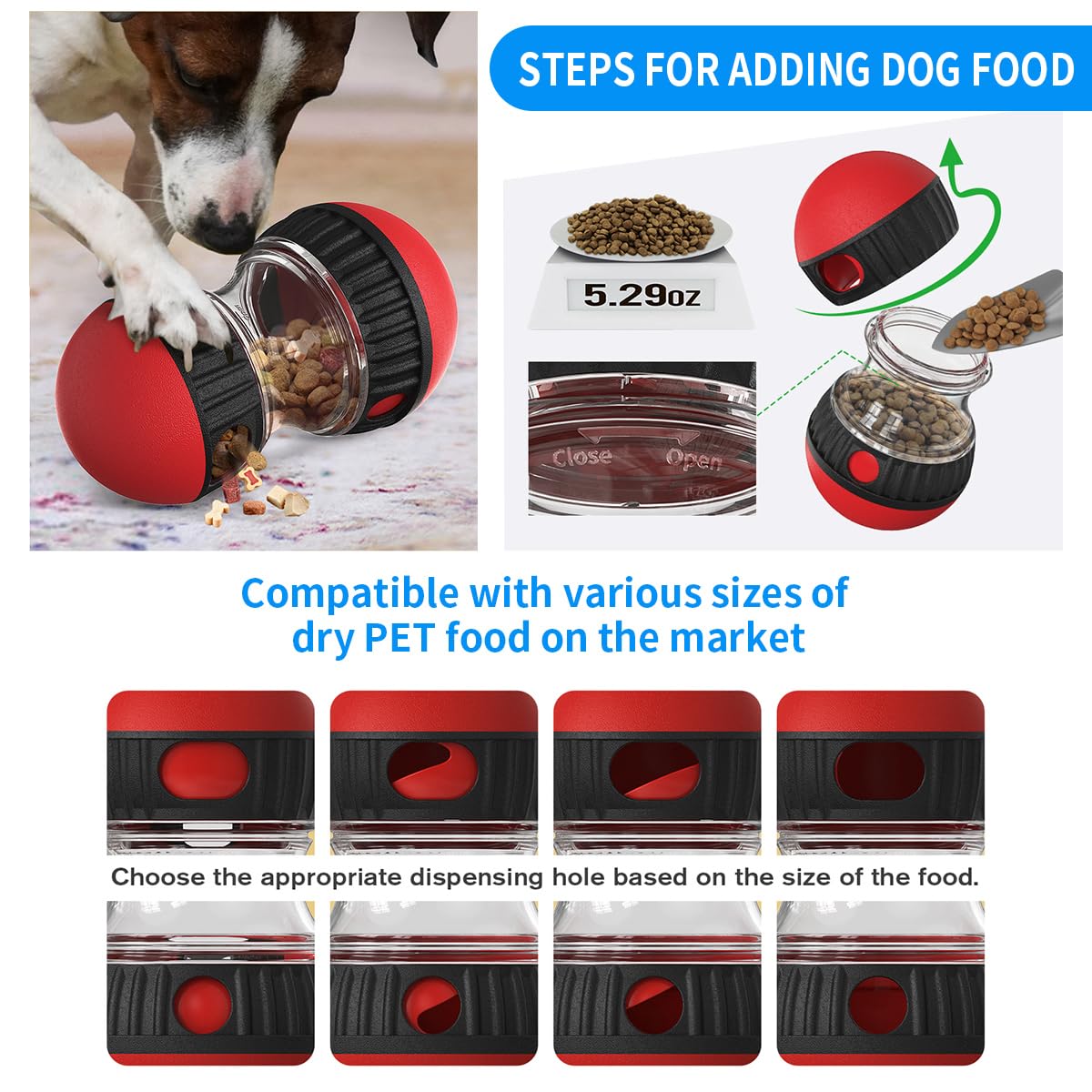 Hurray treat-dispensing-ball treat-size-compatibility demonstrates snack versatility
