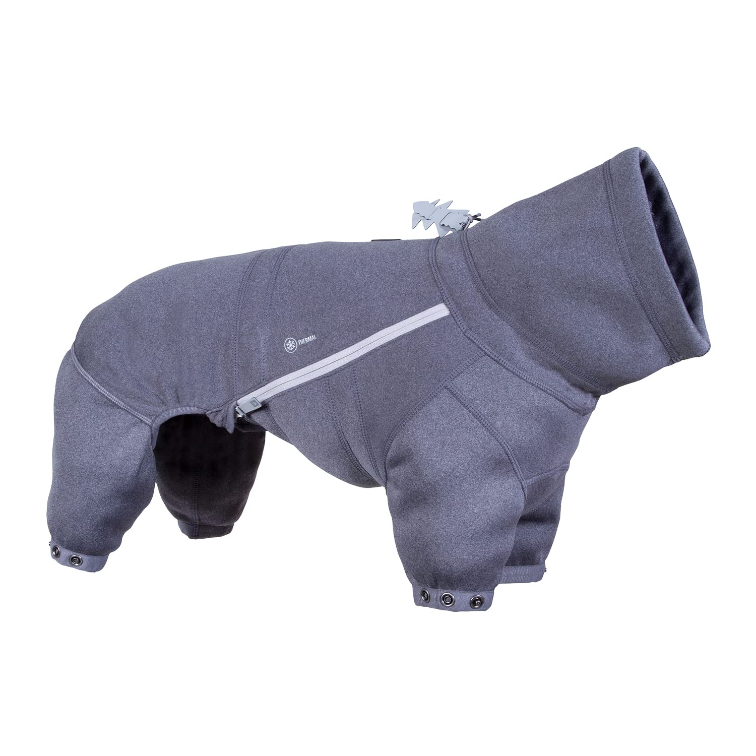 Hurtta Midlayer Dog Overall front view in Blackberry offers flexible warmth for outdoor adventures