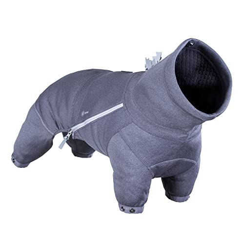 Hurtta Midlayer Dog Overall Blackberry side detail showing flexible movement.