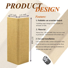 Hutpet wall corner scratcher mounted on wall protects furniture.