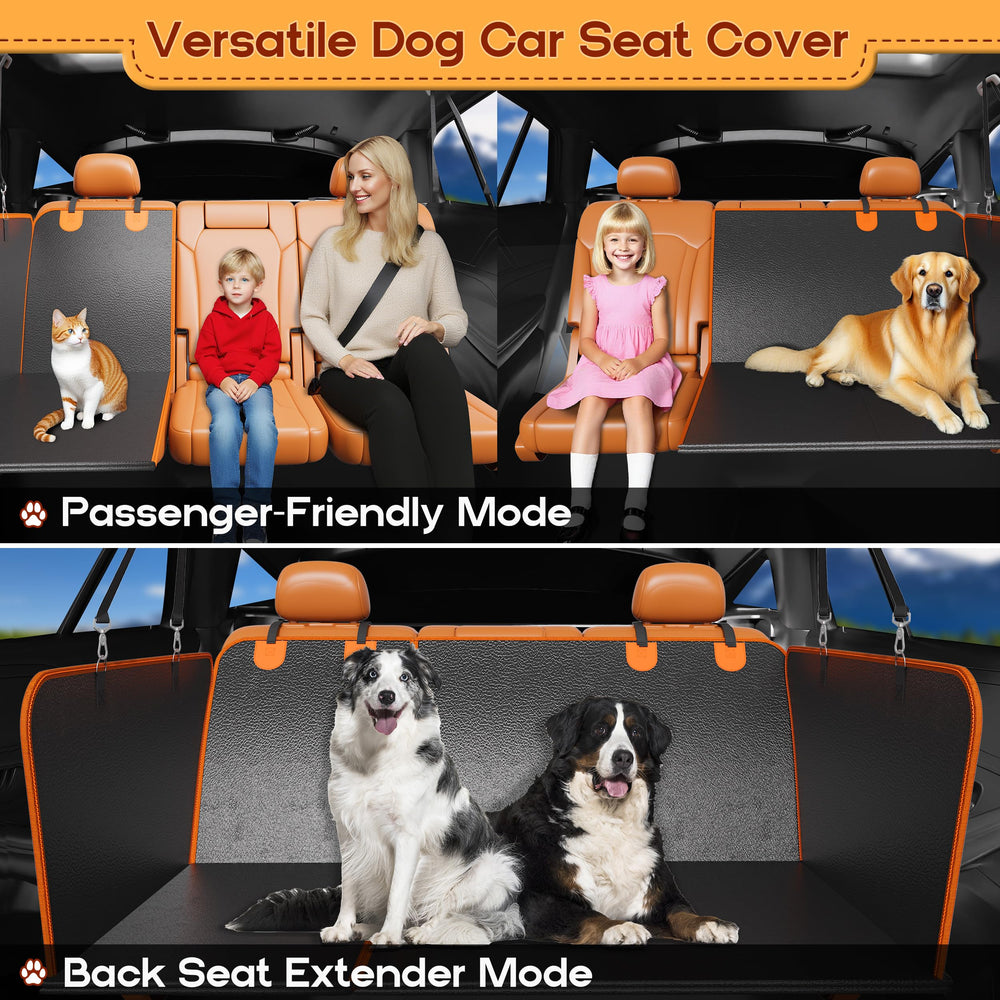 HUUKE dog car seat cover family design split enables space for child seat or passenger