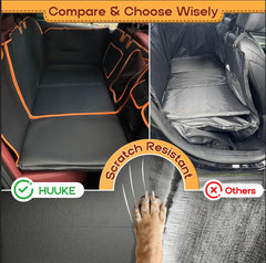 HUUKE dog car seat cover waterproof-scratchproof demonstrates durable PU leather resisting spills and claws
