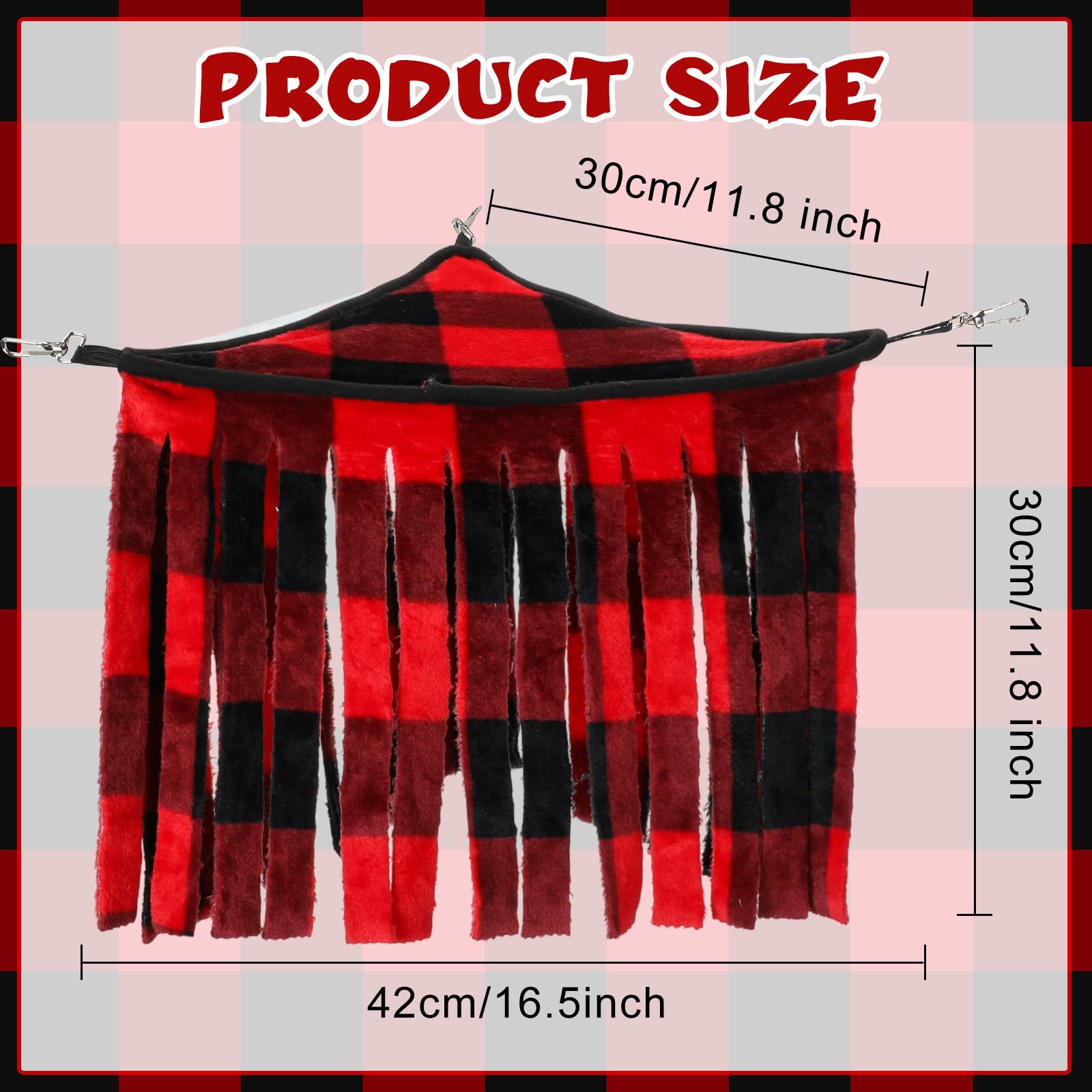 Huwena guinea pig hideout triangle plaid black, inviting peek-through spaces for curious pets.
