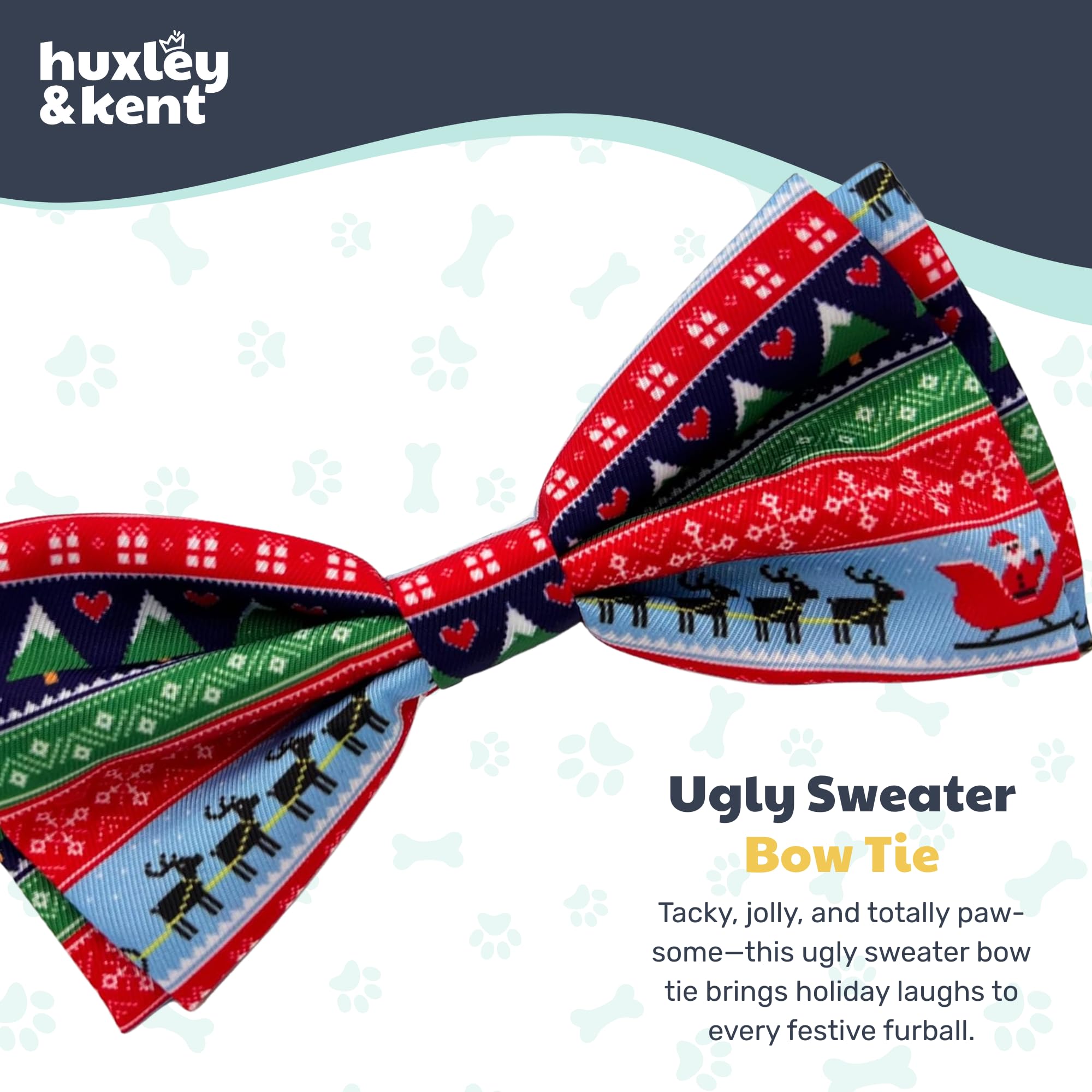 Huxley & Kent bow tie on a cat adds festive charm with collar-safe design.