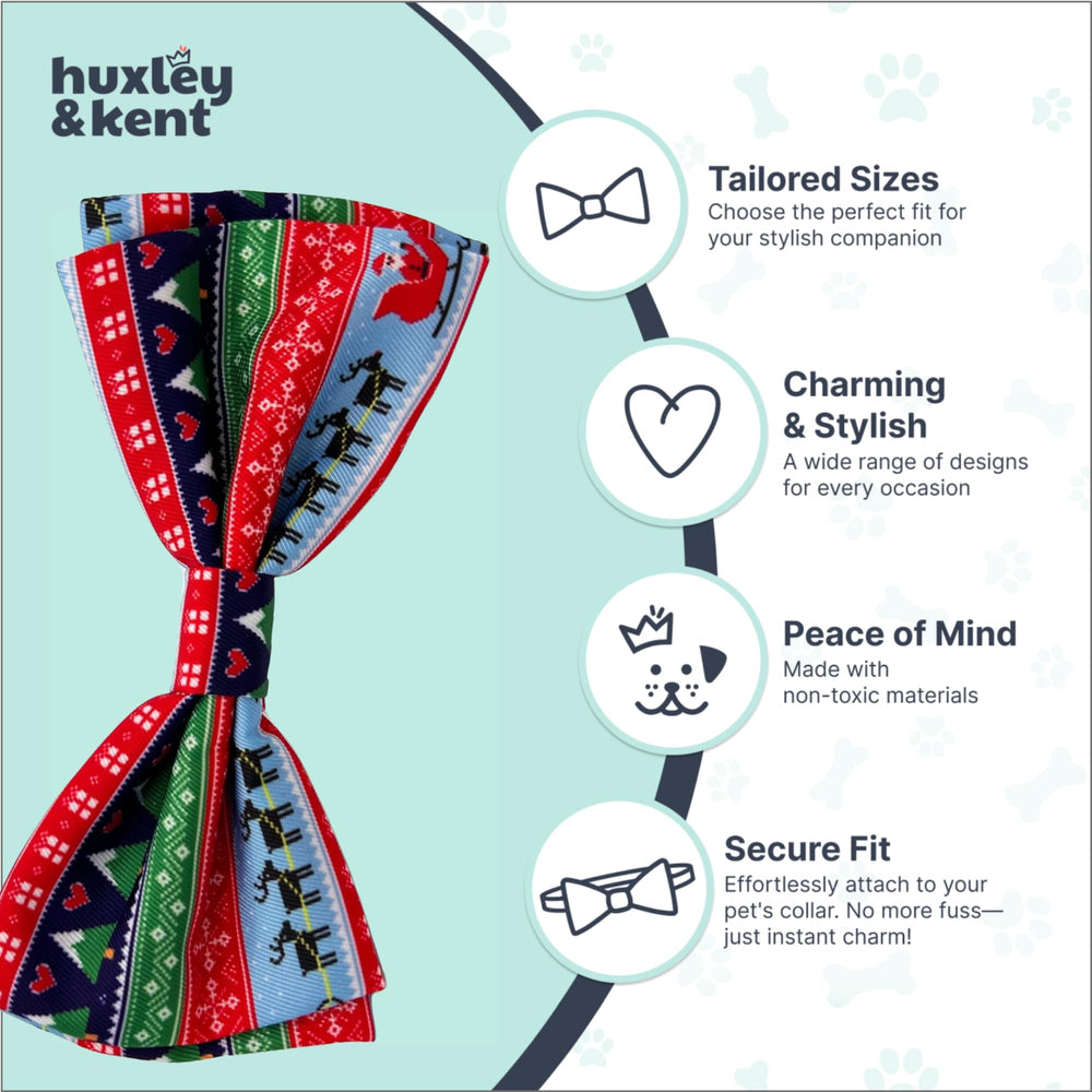 Huxley & Kent lightweight bow tie ensures pet comfort during active play.