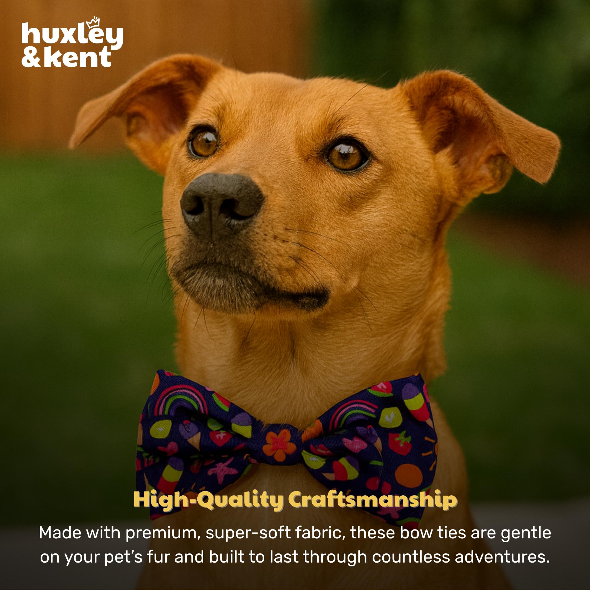 Huxley & Kent bow tie machine washable design makes cleaning quick after adventures.