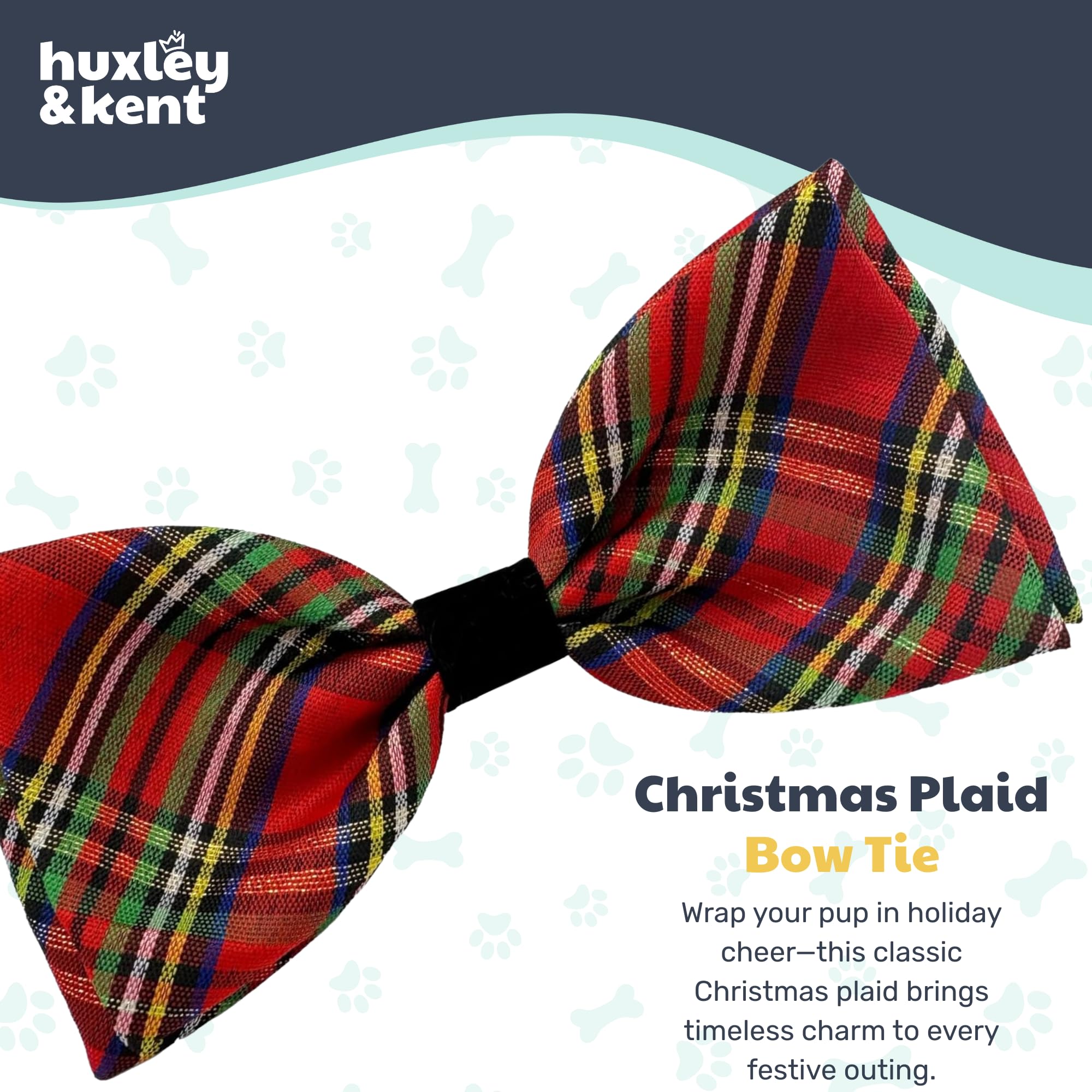 Huxley & Kent adjustable strap bow tie closeup shows secure, comfy fit.
