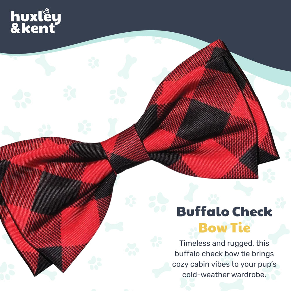 Huxley & Kent bow tie buffalo check on cat for cute holidays.