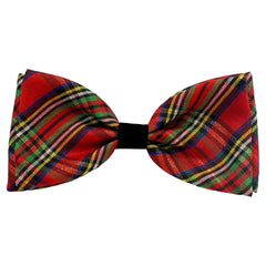 Huxley & Kent pet bow tie Christmas plaid on collar adds festive photo-ready charm.