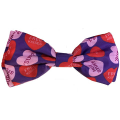 Huxley & Kent pet bow tie with convo hearts on a dog for festive style.