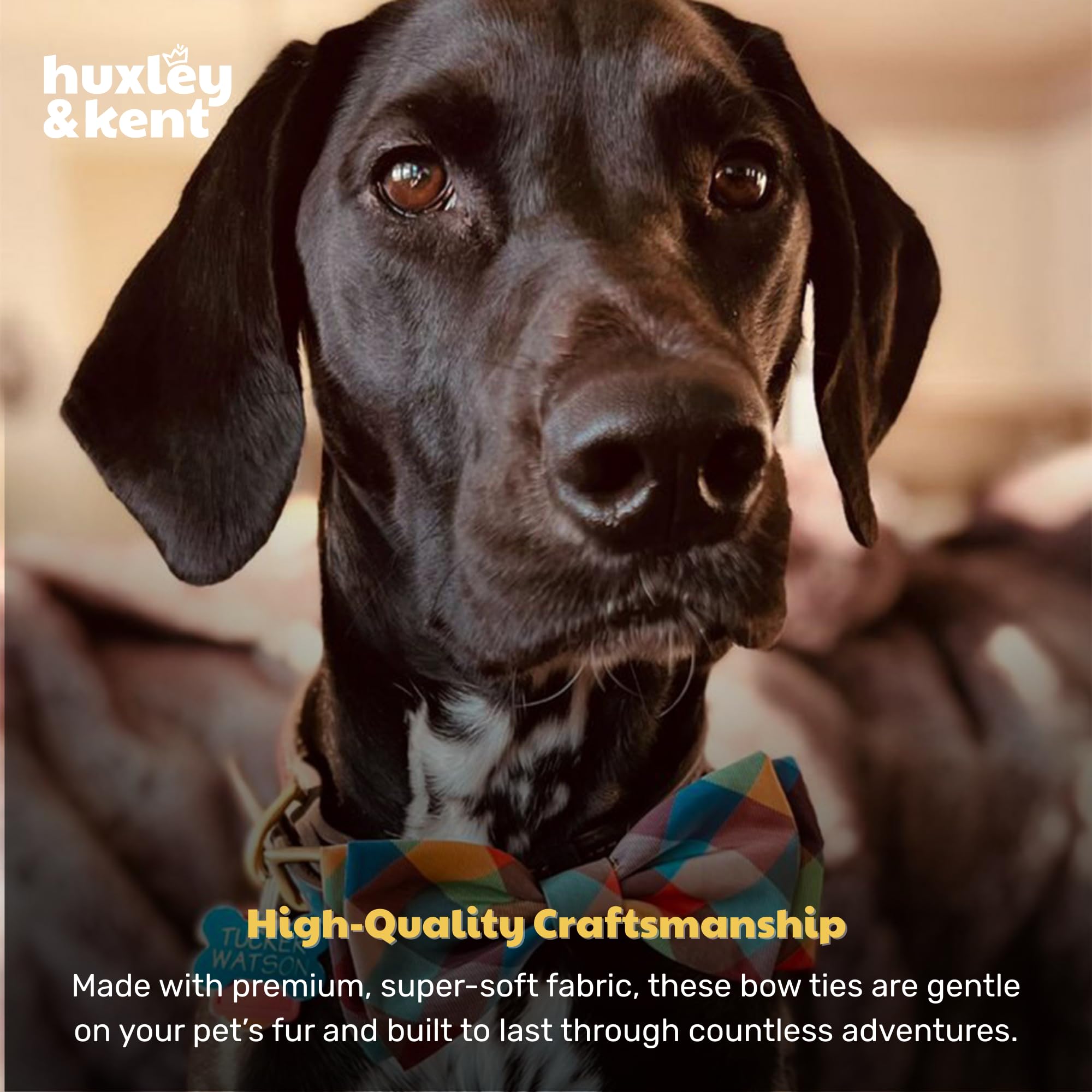 Huxley & Kent bow tie with secure hook-and-loop stays put during play