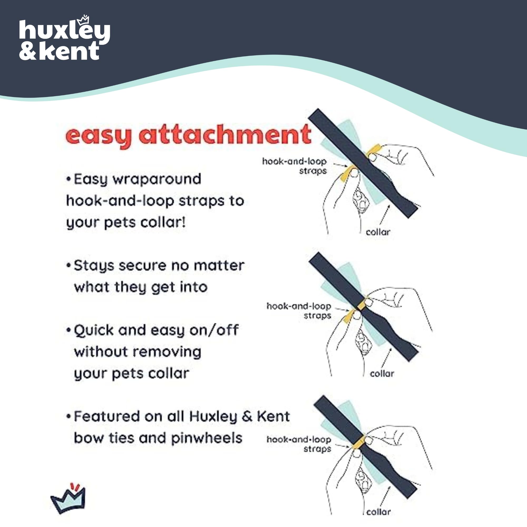 Huxley & Kent snowflake large-attachment keeps the look secure on bigger collars