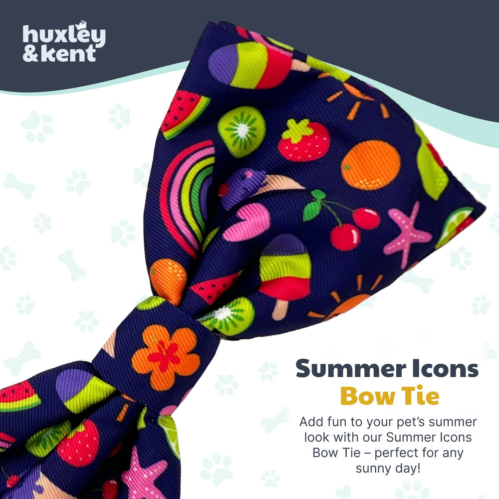 Huxley & Kent pet bow tie closeup shows lightweight polyester for comfortable everyday wear.