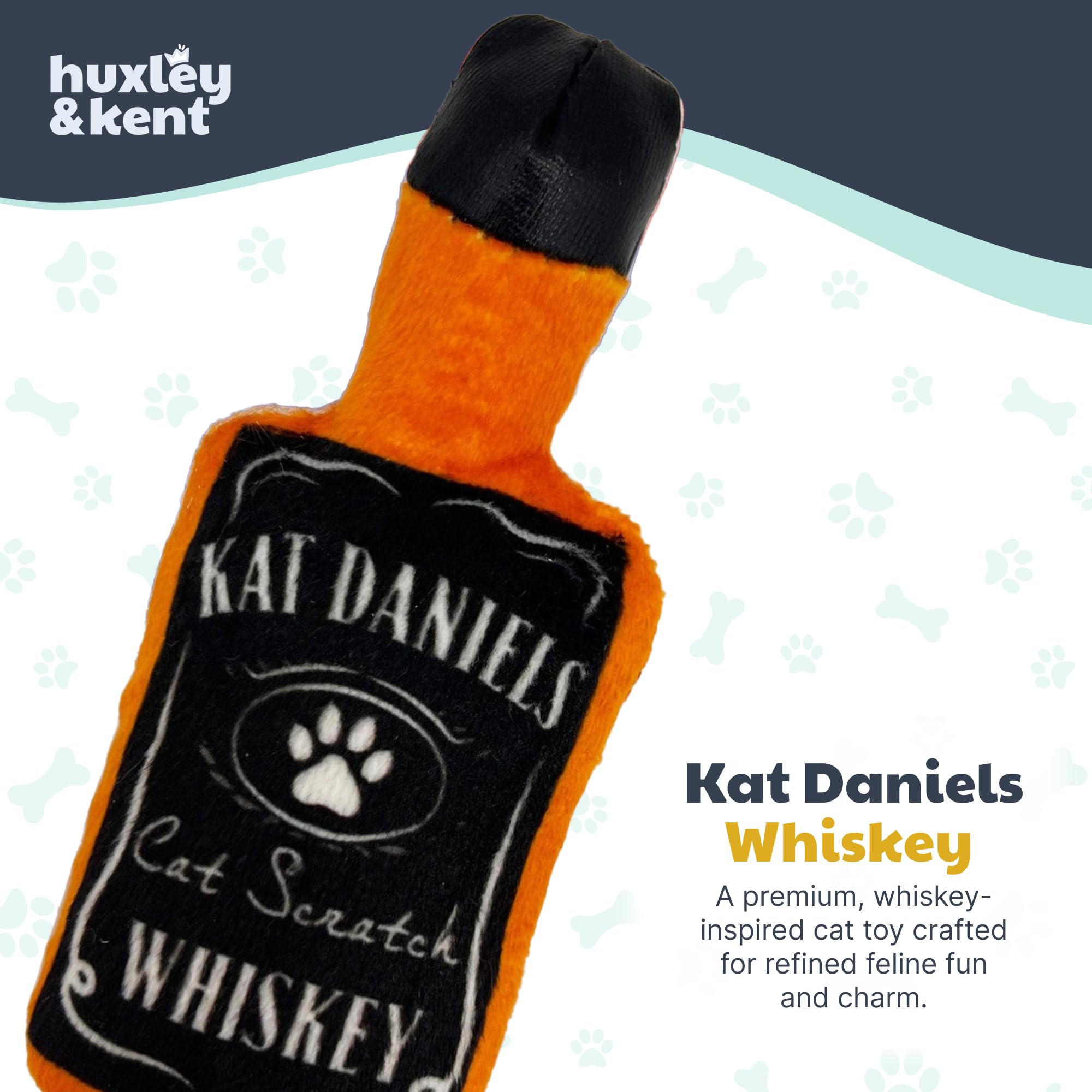 Huxley & Kent catnip-filled joy plush toy encourages active exploration and chasing.
