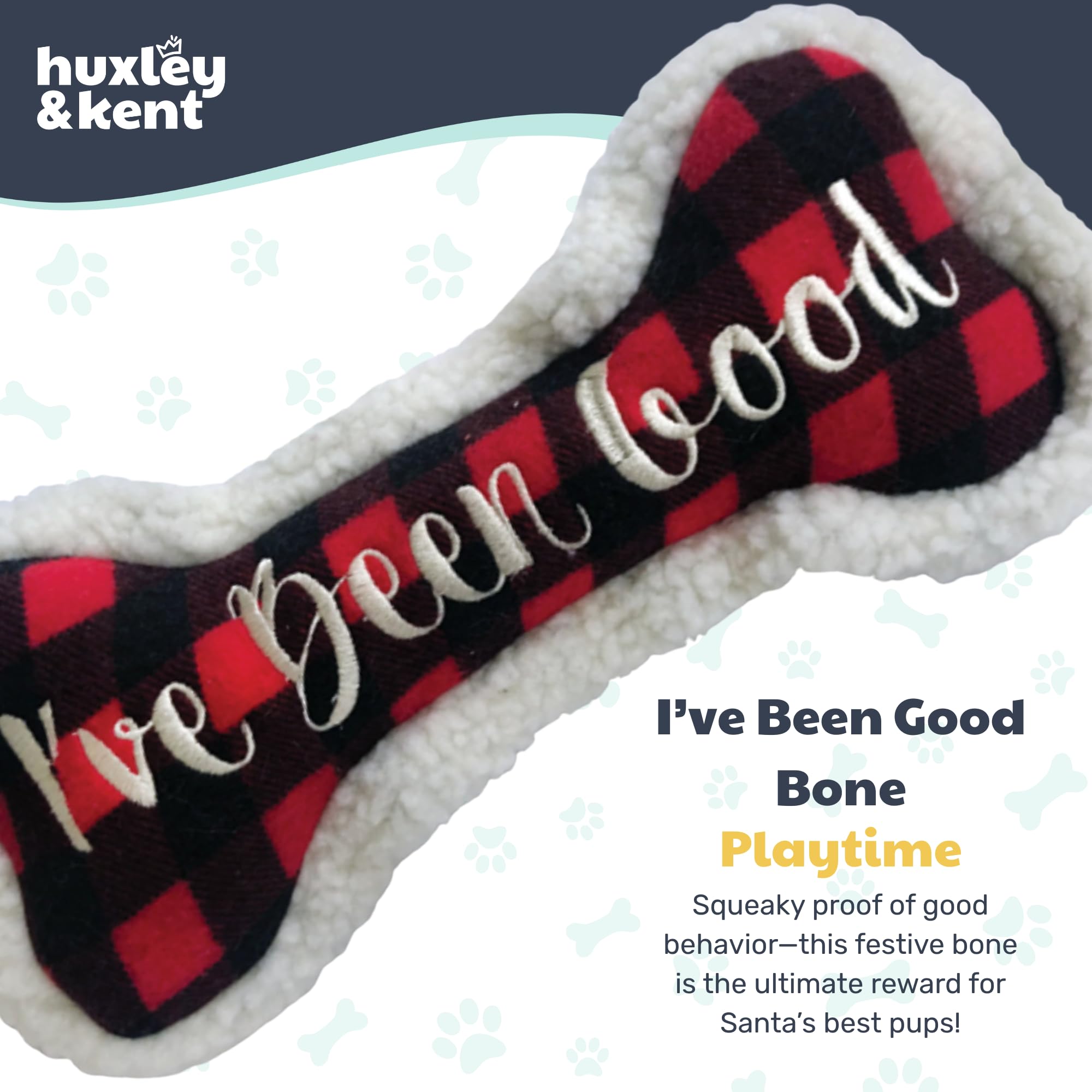 Huxley & Kent Power Plush large bone toy designed for bigger dogs.
