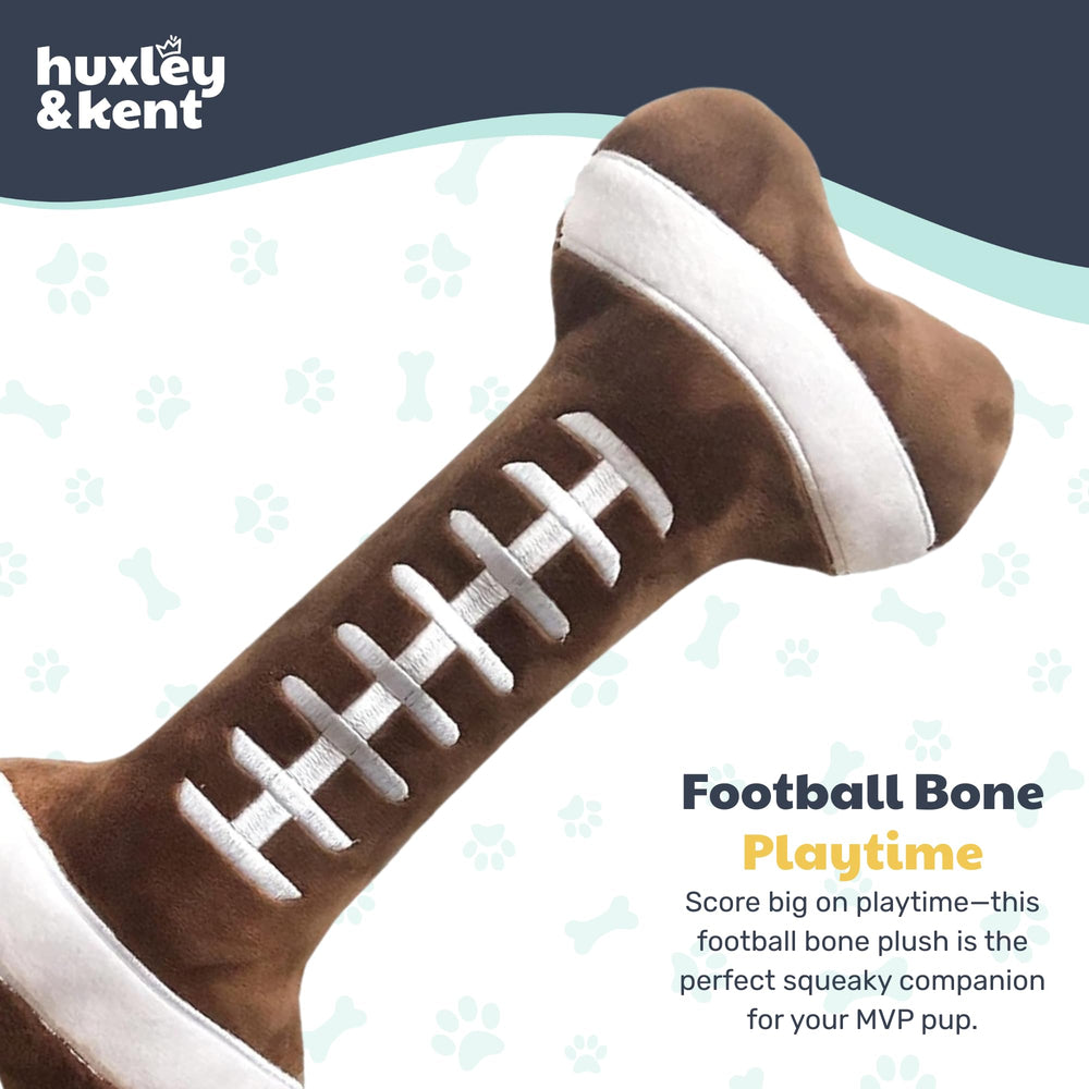 Huxley & Kent Power Plush football small side-view showing durable construction for fetch.