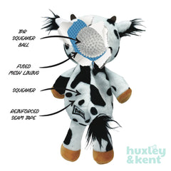 Huxley & Kent Slappies Plaidington Bear dog toy shows soft exterior and reinforced seams.