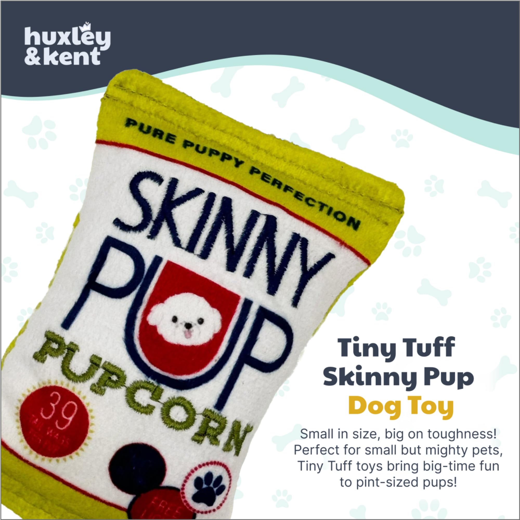 Huxley & Kent Tiny Tuff crinkle interior — interactive play for small dogs